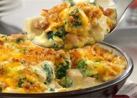 طريقة عمل دجاج بالبروكلى والكريمة