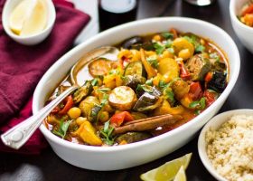 طريقة عمل طاجن الخضار بالكارى