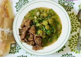 طريقة عمل بامية ويكة باللحم