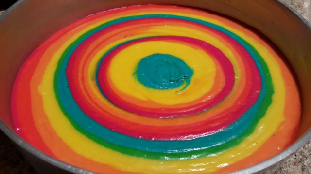 طريقة عمل كيك قوس قزح