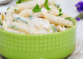 طريقة عمل معكرونة باللبن والنعناع