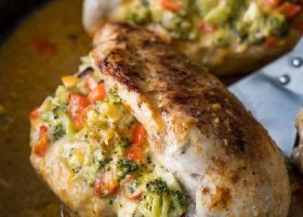 طريقة عمل صدور دجاج محشية