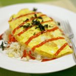 طريقة عمل أومليت بالأرز والخضار