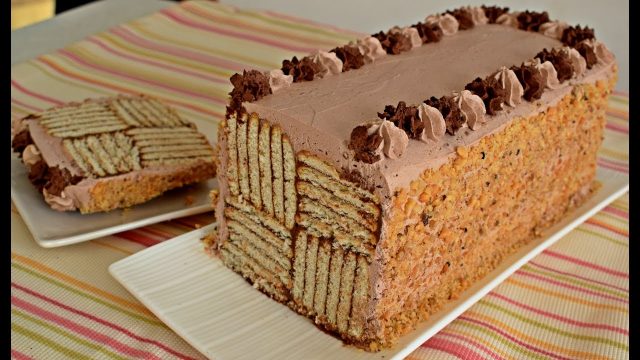 طريقة عمل كيك بالبسكويت بالشكولاتة