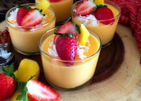 طريقة عمل بودينج المانجو مع الفاكهة