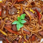 طريقة عمل مكرونة بالصويا صوص والخضار