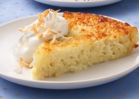 طريقة عمل كيك الكاسترد بجوز الهند