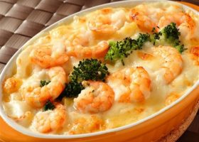 طريقة عمل طاجن المكرونة بالجمبري