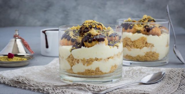 طريقة عمل بروفيترول الكنافة