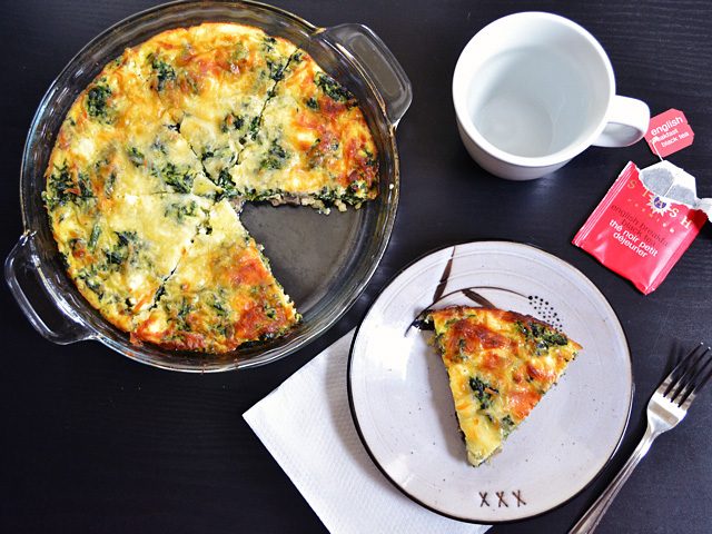 طريقة عمل كيش المشروم بالسبانخ