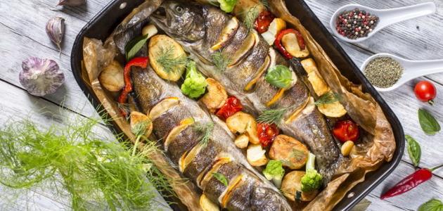 طريقة عمل صينية السمك البوري بالبطاطس