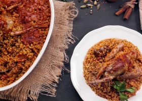 طريقة عمل طاجن الحمام بالفريك