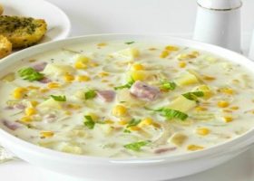 طريقة عمل شوربة المايا بالذرة الحلوة