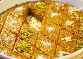 طريقة عمل بسبوسة الحليب المبخر