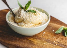 طريقة عمل آيس كريم جوز الهند النباتي