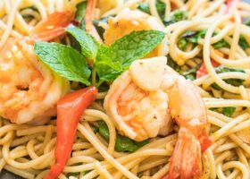 طريقة عمل باستا مع الروبيان بالليمون