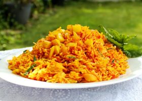 طريقة عمل أرز بالبطاطس والزعفران