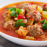 طريقة عمل شوربة الخضار مع كرات اللحم