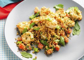 طريقة عمل سلطة الكسكس بالجمبري