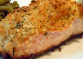 طريقة عمل سمك السالمون بالشوفان