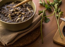 طريقة عمل شوربة العدس بالسبانخ والدجاج