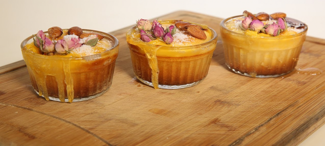 طريقة عمل نمورة الكاسترد