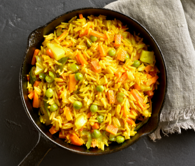 طريقة عمل رز بالكاري والخضار