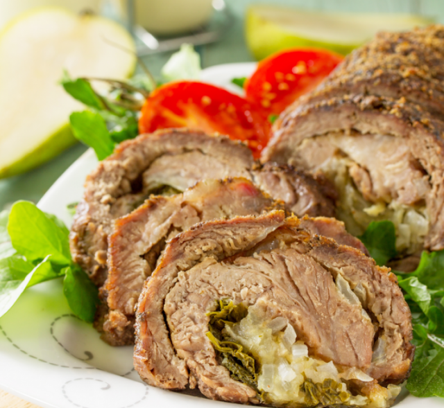 طريقة عمل ستيك محشي بالجبن والريحان