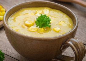 طريقة عمل شوربة الذرة بالحليب والدقيق