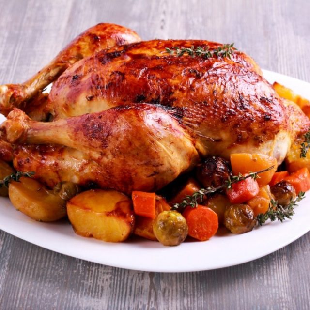 طريقة عمل دجاج مشوي مع الخضار