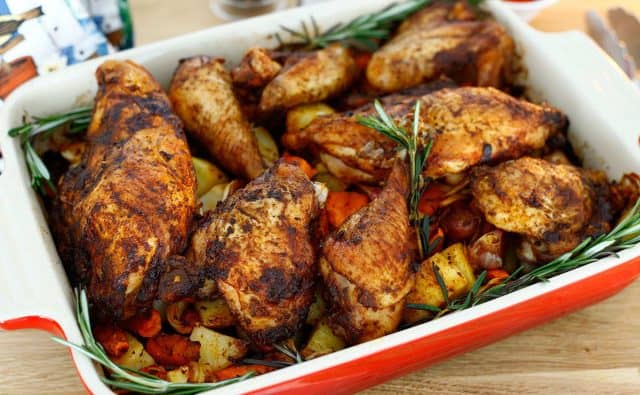 طريقة عمل دجاج مشوي بصلصة الفلفل الأحمر