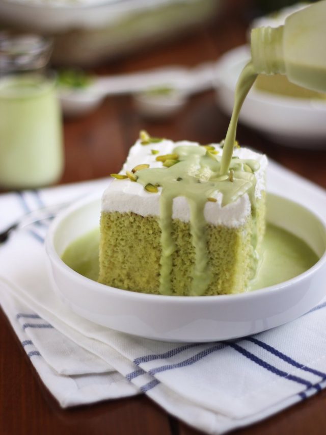 طريقة عمل كيكة الحليب بالفستق الحلبي