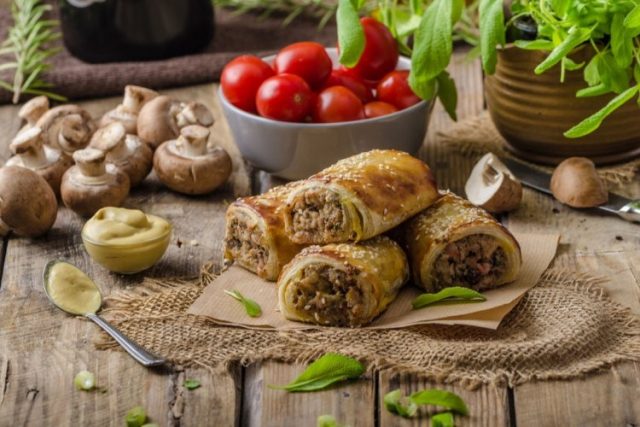 طريقة عمل بف بستري رول باللحم المفروم