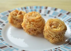 طريقة عمل عش البلبل بالكنافة