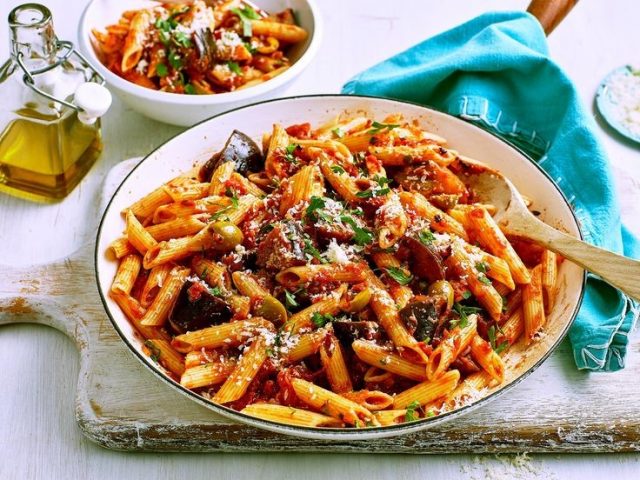 طريقة عمل مكرونة بالباذنجان للرجيم