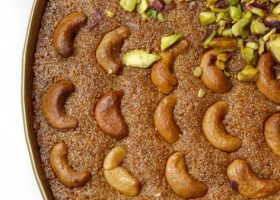 طريقة عمل بسبوسة الحليب المحموس