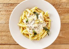 طريقة عمل مكرونة بنيه بالكريمة دايت