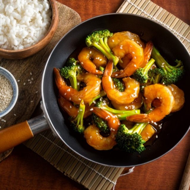 طريقة عمل روبيان بالبروكلي الصيني