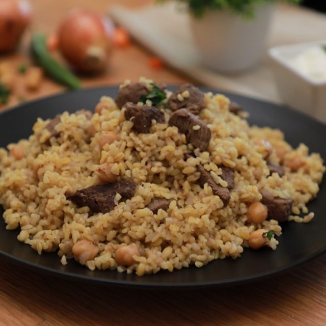 طريقة عمل برغل بدفين باللحم