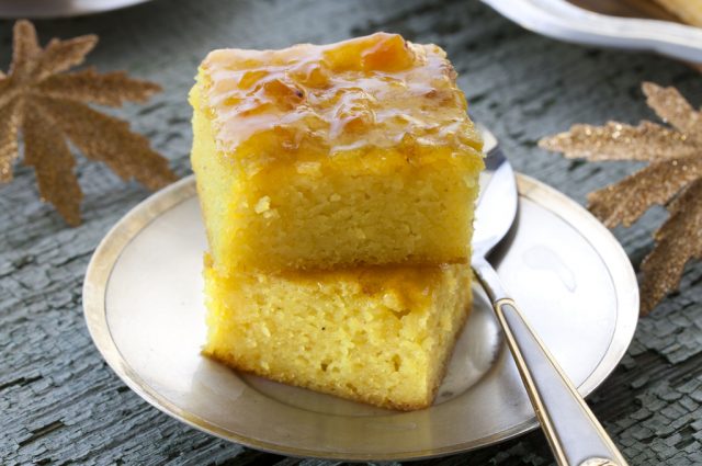 طريقة عمل كيك السميد بالبرتقال والجوز