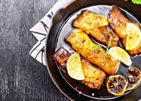 طريقة عمل سلمون بصوص البرتقال دايت