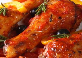 طريقة عمل دجاج مشوي بالبابريكا والزيتون