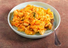 طريقة عمل مكرونة لسان العصفور بالدجاج