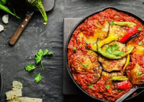 طريقة عمل منزلة الباذنجان بدون لحم