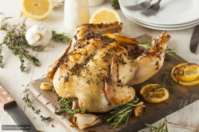 طريقة عمل دجاج مشوي بالليمون والروزماري
