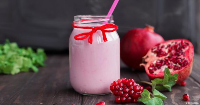 طريقة عمل سموثي الرمان والحليب