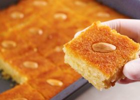 طريقة عمل البسبوسة الذهبية