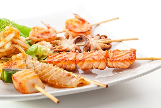 طريقة عمل شيش السمك المشوي بالقرع