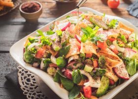 طريقة عمل فتوش تركي بالباذنجان