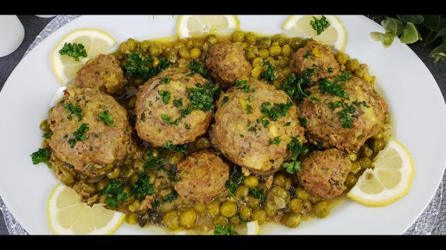 طريقة عمل طاجين الجلبانة بكرات الدجاج